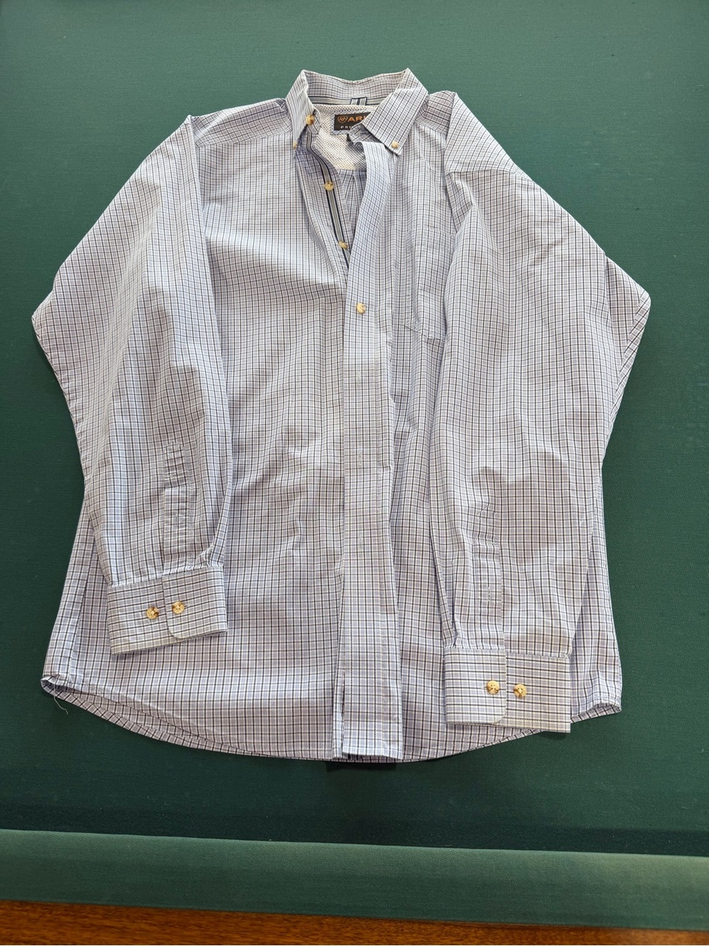 Ariat Men's Light Blue and White Micro-Check Dress Shirt